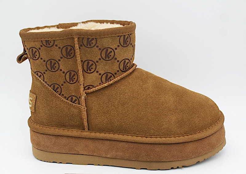 KEYS καστόρ μποτάκι με γούνινη επένδυση