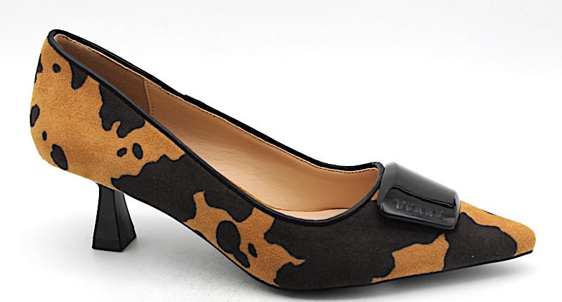 FERRE elegant animal print χαμηλοτάκουνη γόβα