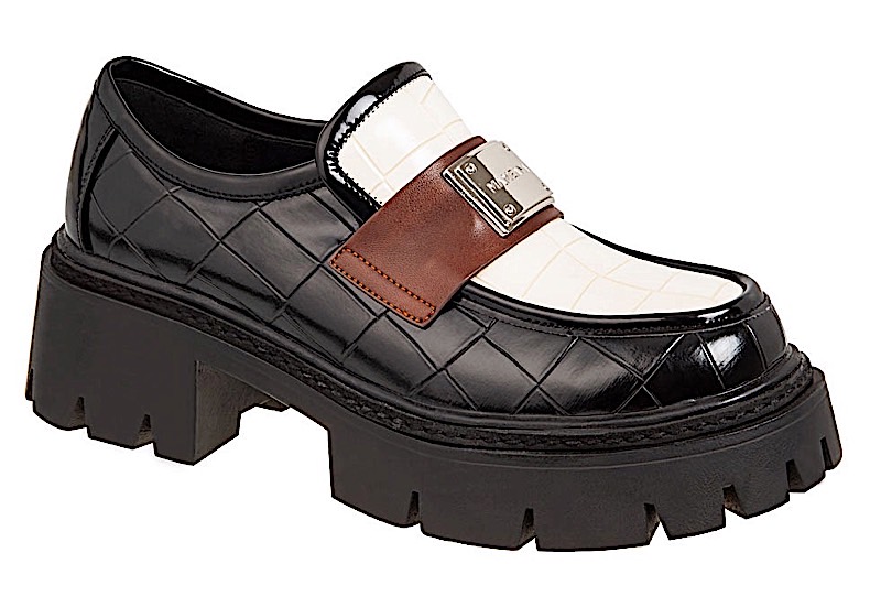 MAMEANA δερμάτινο κροκό loafer με διχρωμία