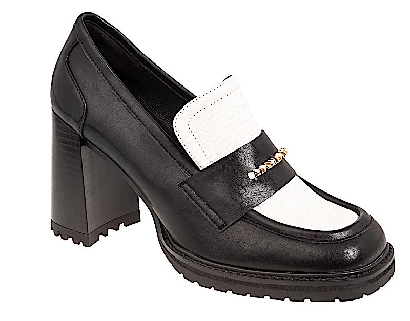 MAMEANA δερμάτινη γόβα με διχρωμία