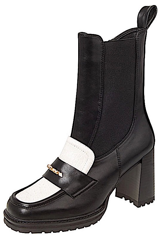 MAMEANA δερμάτινο μποτίνι με διχρωμία