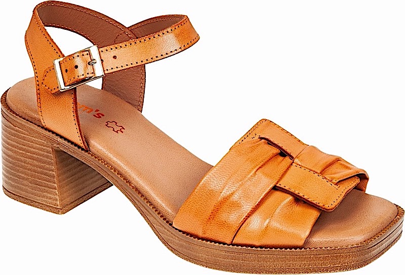 ADAM'S SHOES leather low heel sandal