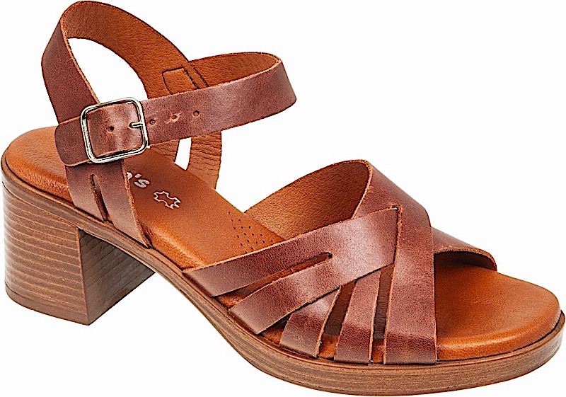 ADAM'S SHOES leather low heel sandal