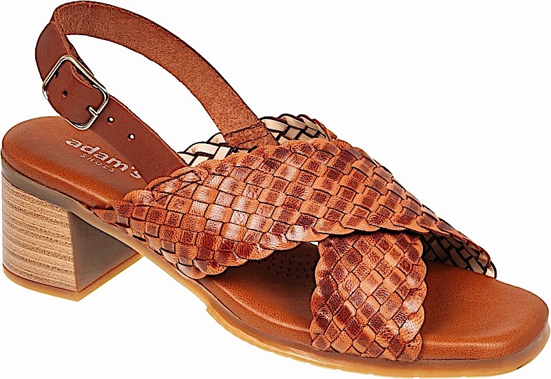 ADAM'S SHOES leather low heel sandal