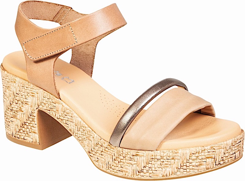 ADAM'S SHOES leather low heel sandal