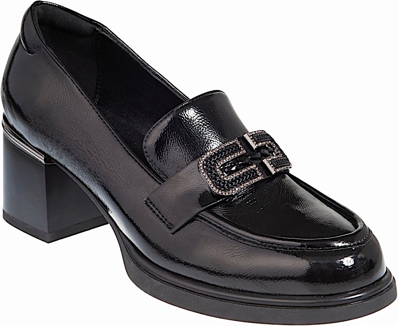 ADAM'S SHOES patent pump with square heel