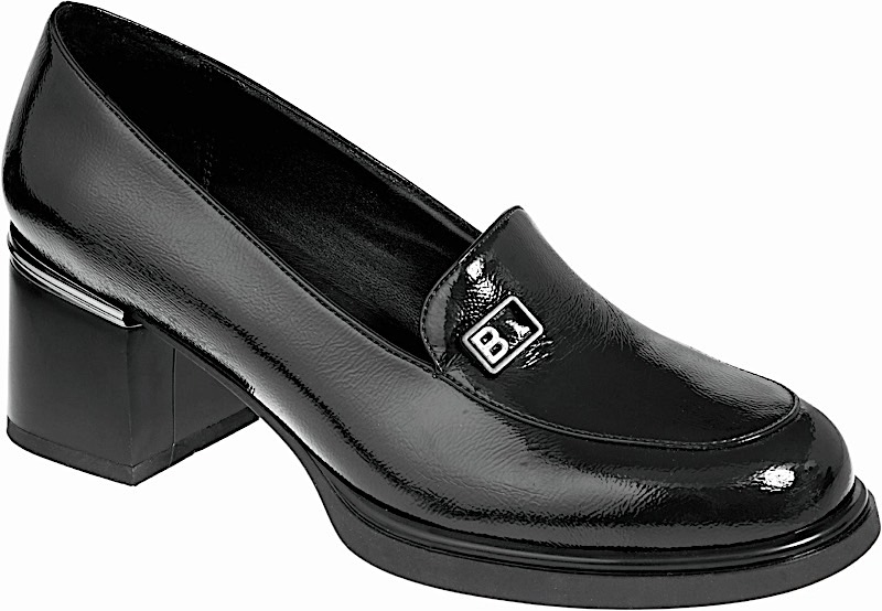 ADAM'S SHOES patent pump with square heel