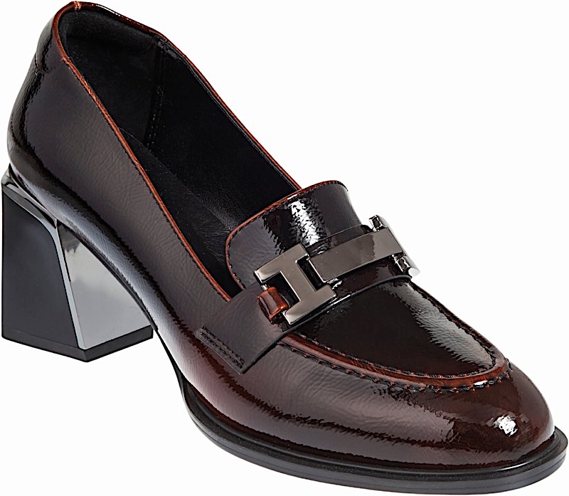 ADAM'S SHOES patent pump with square heel