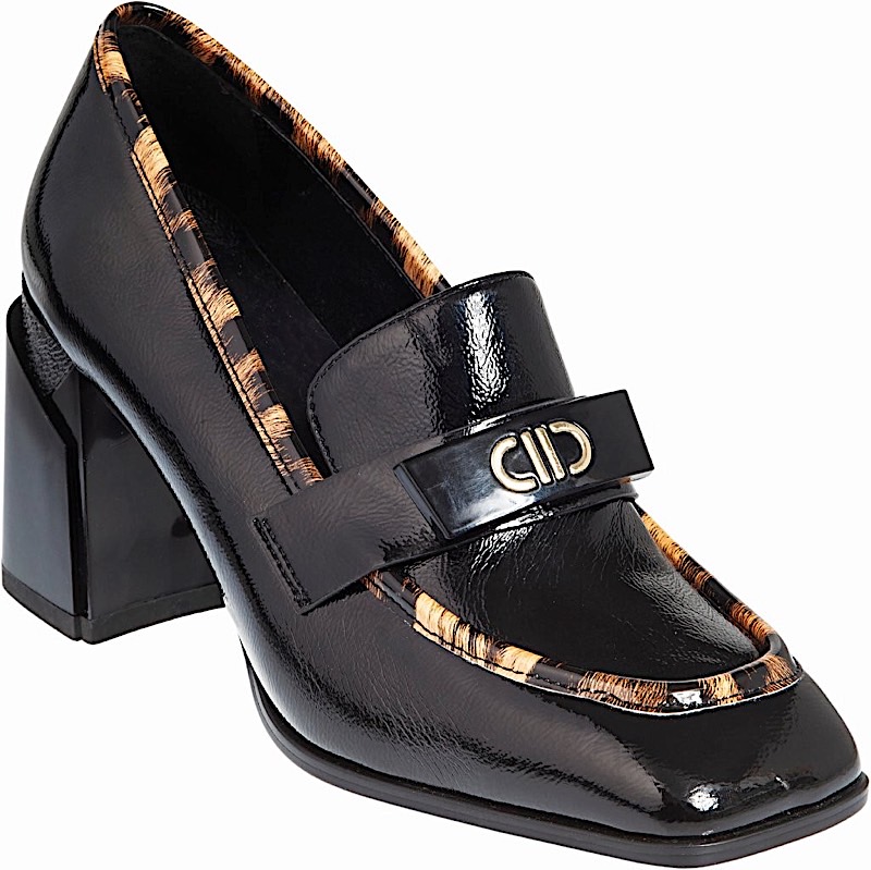 ADAM'S SHOES patent pump with square heel