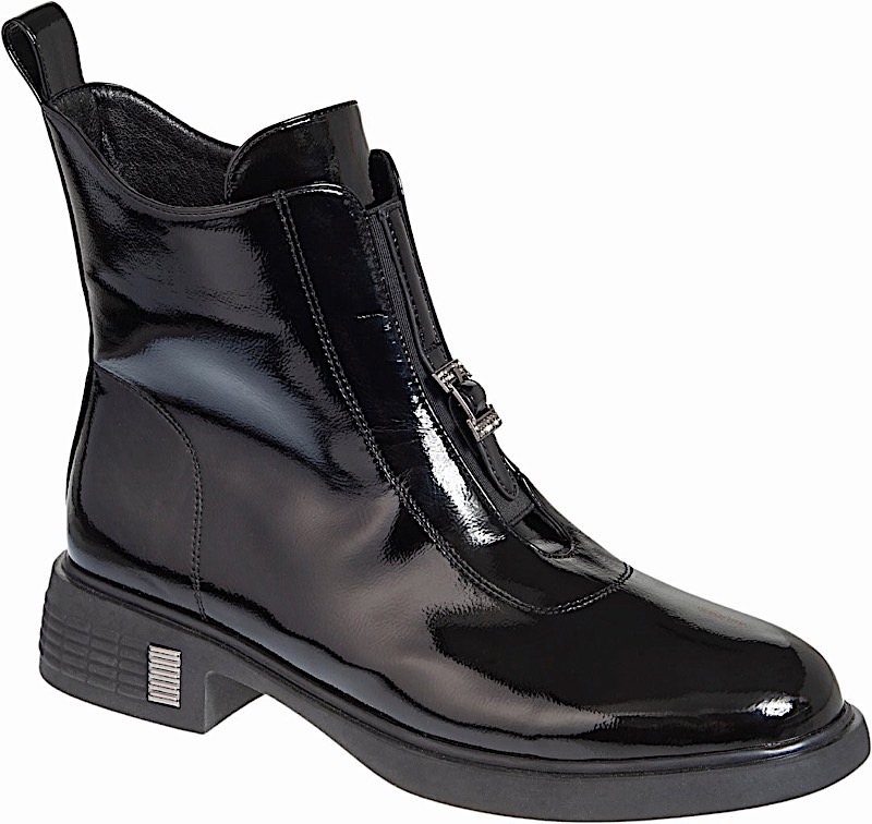 ADAM'S SHOES patent low cut boot