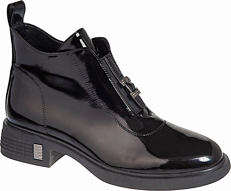 ADAM'S SHOES patent low cut boot