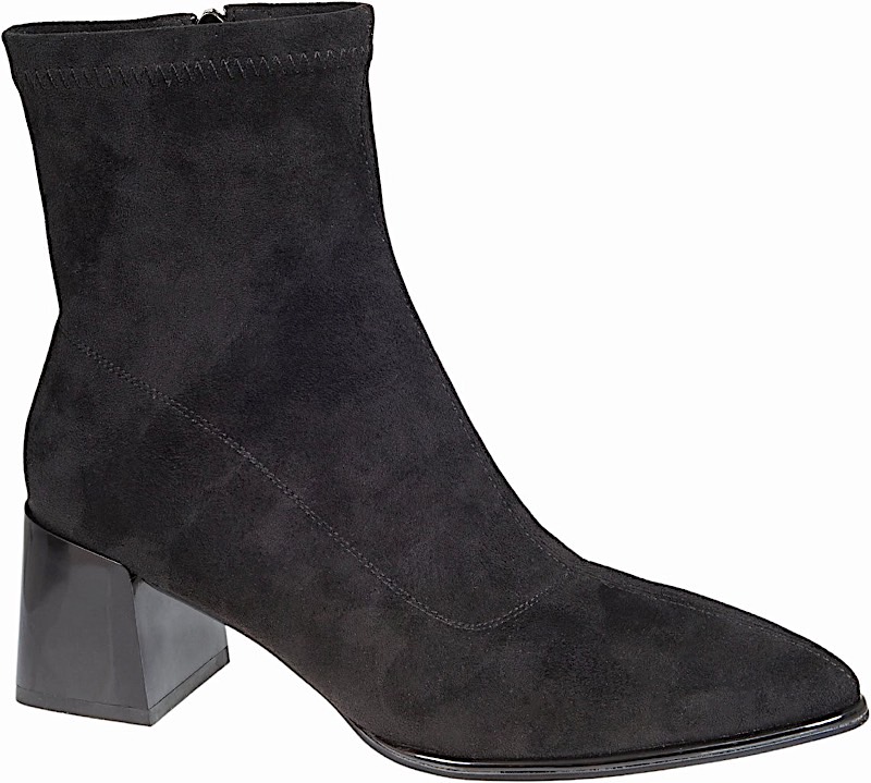 ADAM'S SHOES suede low boot with square heel