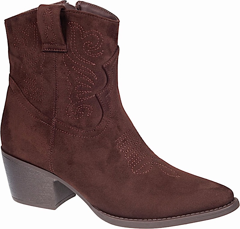 ADAM'S SHOES suede western style bootie