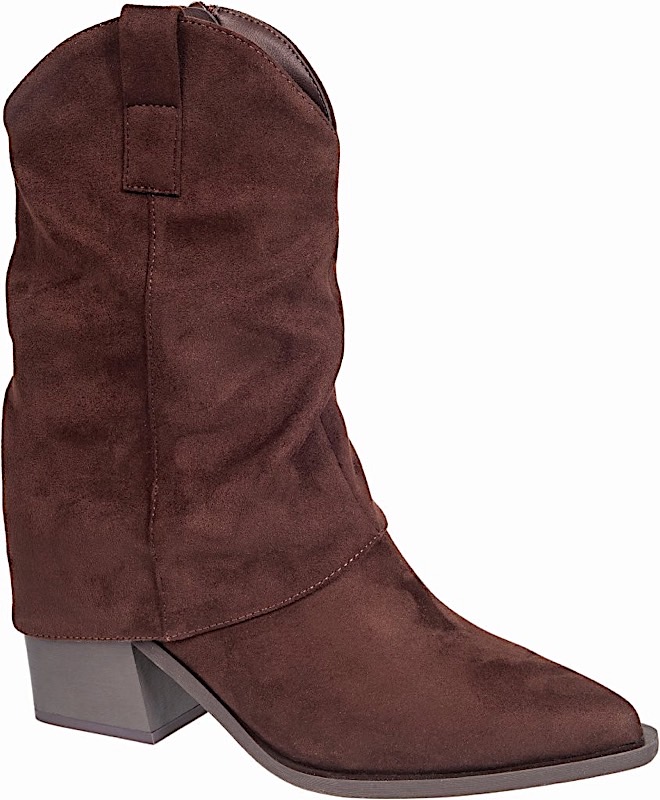 ADAM'S SHOES suede western style bootie