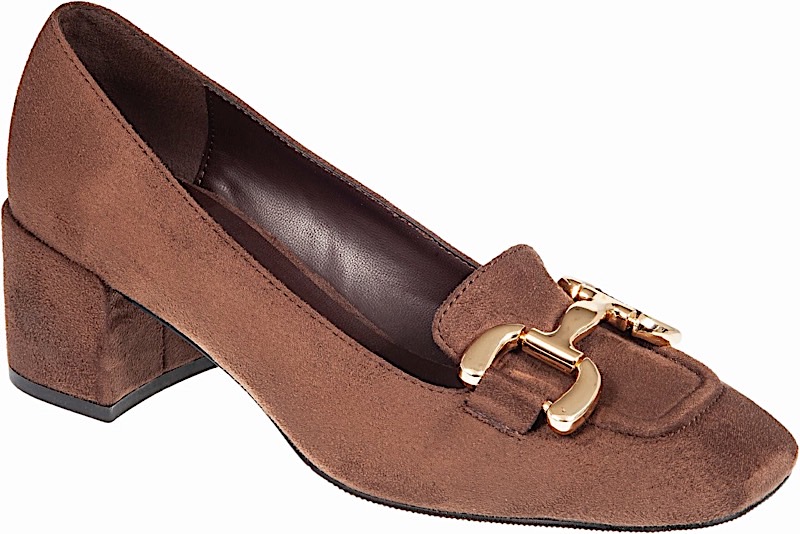 ADAM'S SHOES suede pump with square heel