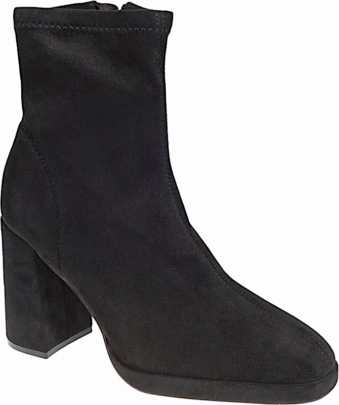 ADAM'S SHOES suede bootie with square heel